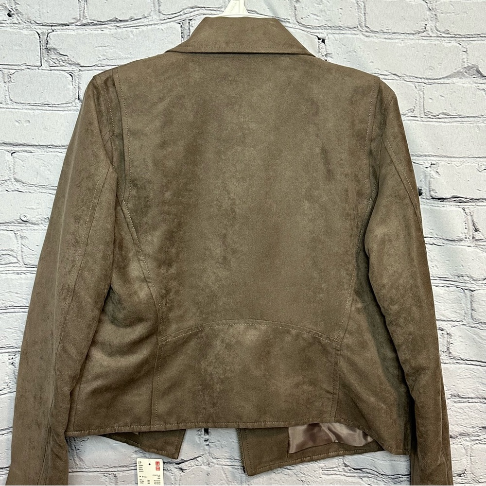 NWT Uniqlo Suede Moto Jacket - Picture 9 of 11